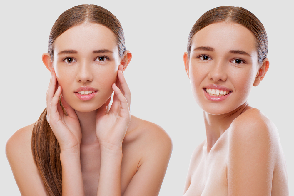 Happy,Young,Woman,Face,With,Beauty,Treatment.,Excellent,Result.,Isolated